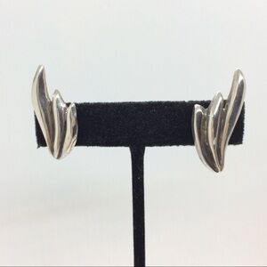 VINTAGE STERLING SILVER MODERNIST EARRINGS SCREW BACK HECHCO EN MEXICO ABSTRACT